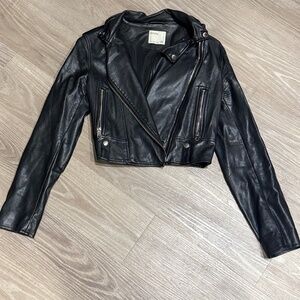 Bershka Sleek Black Leather Jacket
